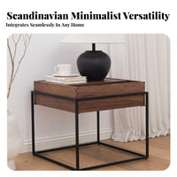Nordic aesthetic Bedside Storage Cabinet Minimalist Design Single-Drawer End Table Modern visual attraction Nightstand Sturdy Construction for property owners, Apartment Dwellers, Students, Guest Room, Hotel, Entryway, Office