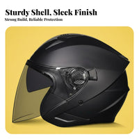 Electric Bike Helmet Impact Resistant Double Visor Half Helmet Shell Secure Headwear for Transport Cyclist S, Adults, All Seasons, City Riding