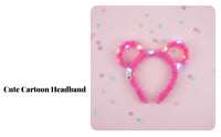 Light-up Ear Headband Party Favor Glowing Ears Headband Glow Soft Ear Headwear for Kids, Girls, Theme Parks, Night Events, Concerts