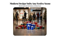 Festive Design Empty Gift Box Stackable Christmas Gift Box Vibrant Colors Christmas Present Prop Sturdy Cardboard for Visual Merchandisers, Event Planners, Shopping Mall, Holiday Season, Photo Backdrop, Parties