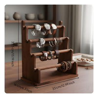 Space-Saving Design Watch and Bracelet Display Stand Solid Wood Construction Bangle Storage Organizer Large Capacity for Dresser Top, Vanity