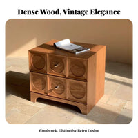 Retro Design Single-Drawer End Table Minimalist and design Nightstand Sturdy Construction Bedroom Furniture Space-Saving for Adults, property owners, Students, Apartment, Home, Living Room, Office