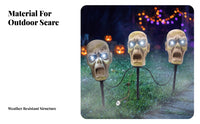 Zombie Cranium Replicas Corded Yard Ornament Worn Look Halloween Decor