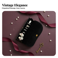 Compact Design Portable Jewelry Case Soft Lining Small Jewelry Organizer Lightweight for Women, Travelers, Business Trip, Vacation, Dresser