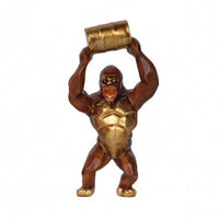 Resin Primate Sculpture Imitation Wood Tabletop Primate Sculpture Decor Metal-Like Highlight