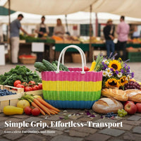 Pfinalic Woven Tote adaptable Handled Tote container Sturdy for Bathroom, Homemakers