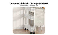 Slim Rolling Storage Unit Adjustable Shelves Slim Rolling Organizer for Renters