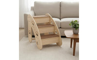 Dog Steps for Bed Solid Wood Construction Wooden Dog Stairs Stable Design Wooden Pet Stairs for Short-Legged Dogs, Senior Pets, Indoor
