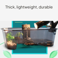 Large Plastic Turtle Habitat with Lid, Drainage, Anti-Escape