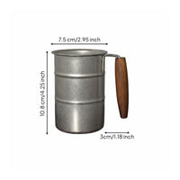 Wood Handle Mug Retro Style Camping Cup Lightweight Wood Handle Cup