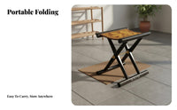 Foldable Wooden Collapsible Frame Stool Lightweight Collapsible Frame Wooden Stool Space-Saving Portable Seating Effortless Setup for Seniors, Fishermen, Fishing, Camping, Entryway, Backyard Gatherings