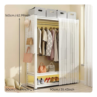 Large Capacity Garment Rack with Pegboard Sturdy Metal Frame Clothes Rack with Shelves Freestanding Closet System for Bedroom