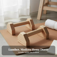 2 Pieces Wooden Press-up Handles Stable Design Wooden Push up Stand Hardwood Wood Exercise Handles Long-Lasting Wood Parallettes