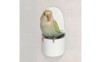 Compact Wall-Mounted Bird Perch Feeder Holder Toilet-Shaped Bird Feeder for Parrots, Small Birds