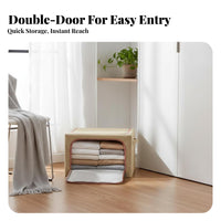 Foldable Design Foldable Framed Box Large Capacity Foldable Framed container Sturdy Metal Frame Household Storage Carry Handles for Homeowners, Apartment Dwellers, Wardrobe, Bedroom, Under Bed, Dorm Room