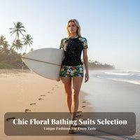 Short Sleeve Surf Shirt Set Quick Drying High Waist Aquatic Shorts Set Short Sleeve Surf Shirt Breathable Material for Surfing