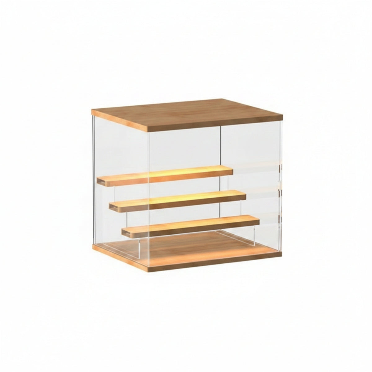 Display Case with Lights Dustproof Showcase Clear for Collectors
