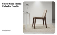 Nordic Design Upholstered Sloping-Back Chair Ergonomic Backrest Upholstered Side Chair Long-Lasting Construction Seating Furniture Stable Legs for Hospitality Business Owners, Homeowners, Interior Designers, Dining Room, Restaurant, Balcony, Kitchen