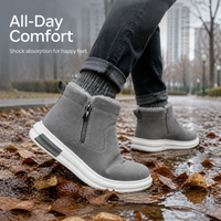 Men's Winter Mid-Top Snow Boots Warm Fleece-Lined Slip-On Anti-Slip