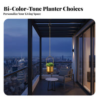Long-Lasting Wrought Iron Flower Pot Space Saving Wrought Iron Plant Holder Rust-Resistant Hanging Planter Vintage-Inspired for Balcony, Indoor, Patio, Living Room