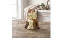 Couple Figurine Rustic Figurine on Tree Stump Statue Small Ornament Cozy for Couples, Anniversary, Wedding