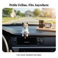 Tiny Feline Figurine Miniature Size Tiny Feline Figurines Cute & Adorable Resin Kitten Statue for Office Desk, Computer Screen