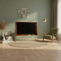 Solid Wood Mobile TV Stand Space Saving Mobile TV Stand with Mount Cable Management Retro Media Console for Bedroom