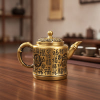 Brass Teapot Ornament Teapot Ornament Stable Tabletop Display for Tea Lovers, Collectors, Bookshelf