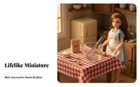 Realistic Design Dollhouse Kitchen Scene Prop Highly Elaboration Ed Dollhouse Kitchen Miniatures DIY Friendly for Collectors, Kids