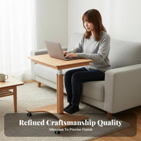 Height Adjustable Rolling C-Shaped Desk Space-Saving C-Shaped Overbed Table Multi-Functional Household Furniture Nordic aesthetic for Students, Remote Workers, Apartment Dwellers, Bedroom, Home Office, Small Spaces, Living Room