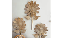 Rattan Sun-Shaped Flower Wall Hanging Handmade Rattan Wall Botanical Display Hanging Organic for Nursery