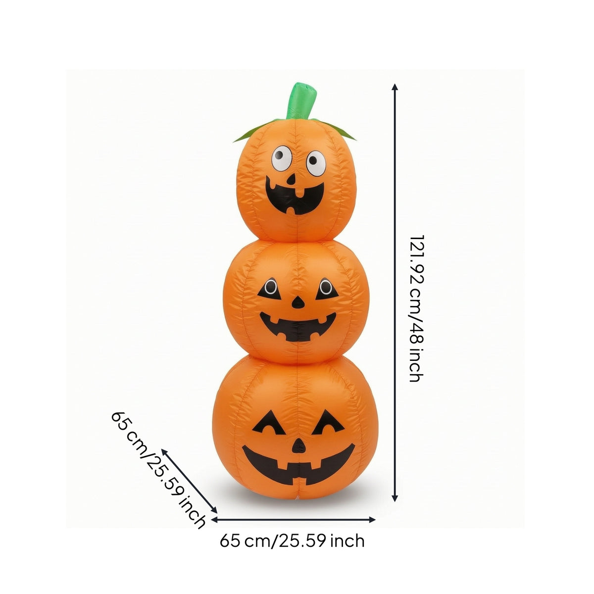 Stacked Pumpkin Inflatable Tall Stacked Pumpkins Large Jack O'lantern Decoration for Homeowners, Lawn