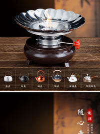 户外便携酒精炉煮茶防风复古加热烧水保温304不锈钢提梁壶茶炉具