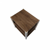 Wood and Aluminum Stereo Rack Shock Absorbing High-Fidelity Equipment Rack Modern Design Amplifier Stand for Audiophiles, Listening Room, Home Theater