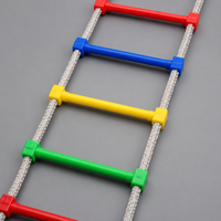 Escape Ladder Rope Ladder for High Floors Nylon Multicolor Rope Ladder Suspended with Carabiner for Ages 3-14