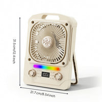 Fan with Speaker Continuous Speed Multifunctional Desk Fan Sound Reactive Speaker for , Bedside