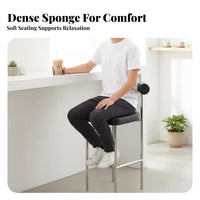 utilitarian design Round Top Backless Stool Commercial Grade Counter Chair With Footrest Seating Furniture Minimalist Design for Bar Owners, Customers, Homeowners, Coffee Shop, Restaurant, Kitchen Island, Living Room