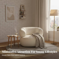 Curved Sectional Creamy visually pleasing Curved sectional Couch Three-Seater Sofa for Apartment Dwellers, Homeowners, Living Room, styling studio, Reception Area