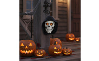 Moving Cranium Head Animatronic Cranium with Light-up Eyes Motion-Activated Halloween Prop for Porch, Doorway