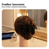 Feather Grip Fastener Updo Styling Large Hair Grip Feathery Jaw Fastener Elegant Design Feathery Hair Jaw Versatile