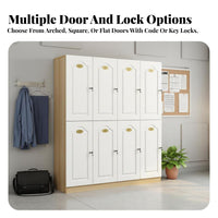 Multiple-Door Wooden Locker Lockable Doors Employee Storage Locker Electronic Lock Option Gym Changing Room Cabinet for, Beauty Salon, Mindfulness