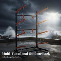 Heavy-Duty Freestanding Multi-Kayak Holder Adjustable Height Freestanding Watercraft Holder Indoor/Outdoor Use Watersport Rack Weather-Resistant for Water Sports Enthusiasts, Rowboat Owners, Paddleboarders, Shed, Dock, Dockside