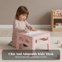 Foldable Table with Handle Lightweight Foldable Table Kid-Friendly Furniture for Young Children, Bedroom, Classroom