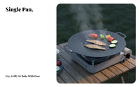 Easy to Clean Maifan Stone Barbecue Pan High Temperature Resistance Round Non-Stick Griddle Multi-Functional for Campers, Camping, Outdoor