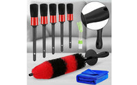 9 Pieces Soft Bristle Car Wash Brush Kit Different Shapes Car Detailing Brush Set Compact for Home Garage