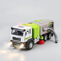 Street Sweeper Alloy Truck Diecast Toy Truck with Suction Hose for Kids, Young Children, Playroom, Floor Activity, Sandbox
