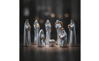 8 Pieces Nativity Scene Figurines Tabletop Nativity Set Resin Decorations for Mantel, Bookshelf