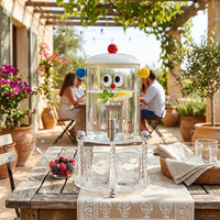 Beverage Dispenser with Cartoon Juice Theme, Iced Tea Drink Dispenser with Stand, Cold Refreshment Station Tap Server