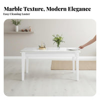 7 Pieces Rectangular 6-Seater Dining Suite Minimalist design Rectangular Dining Table Set Modern Design Household Furniture for Families, Kitchen, Home