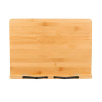 Wooden Desktop Book Rest Ergonomic Book Stand, with Page Holders Portable Adjustable Laptop Riser for Readers